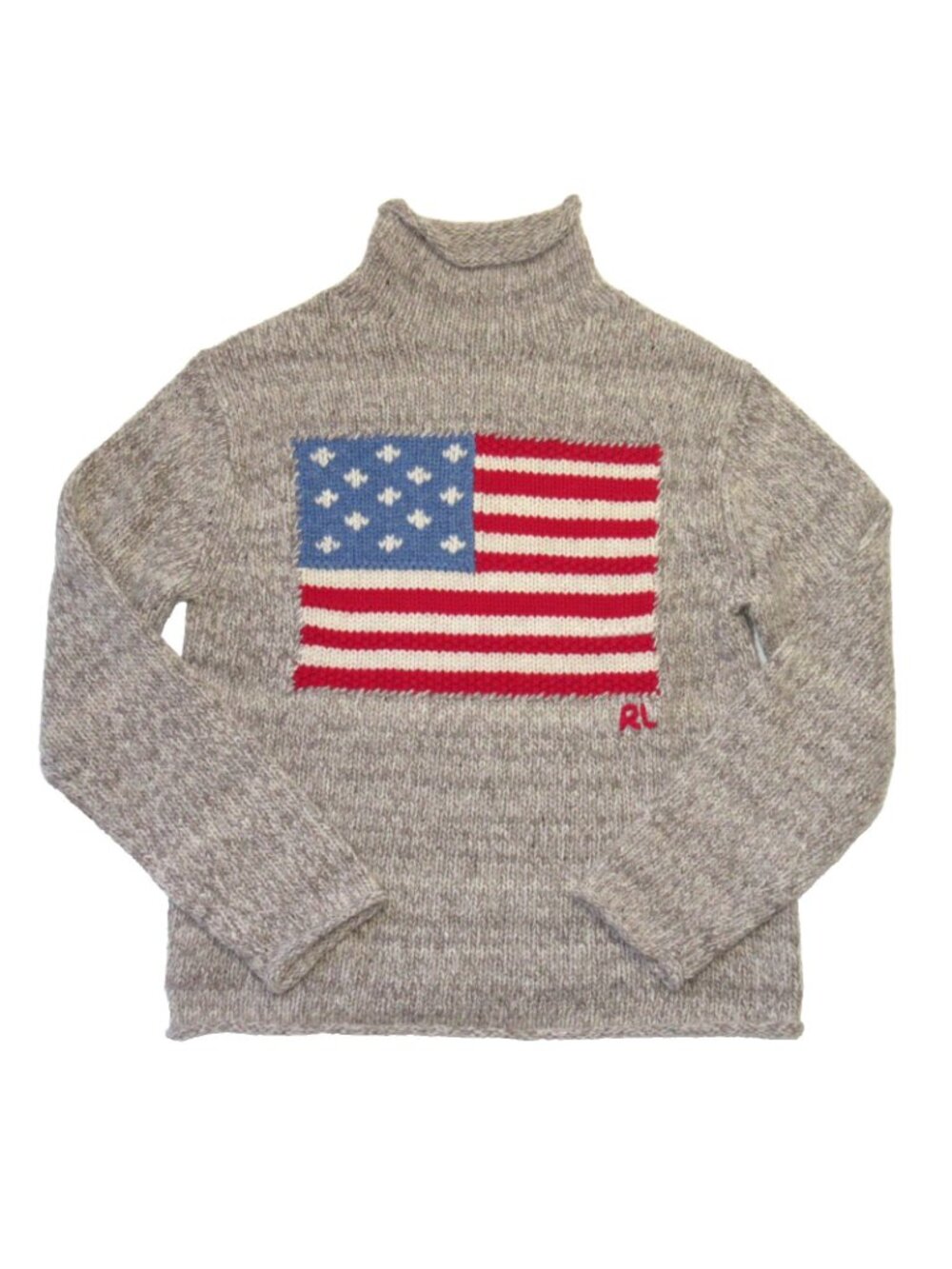 Polo Ralph Lauren Women's American Flag Wool Blend Roll Neck Jumper Sweater S - Picture 5 of 12